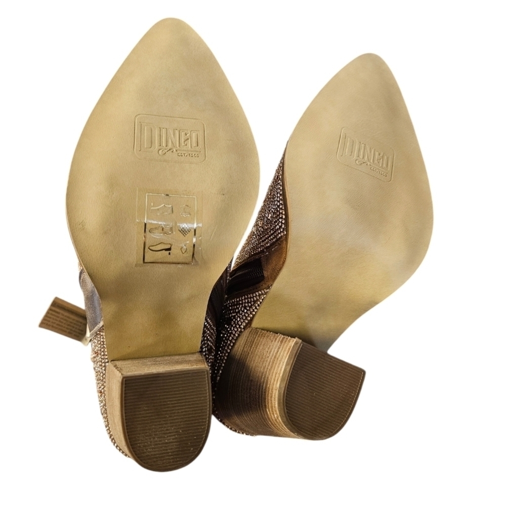 Dingo Crown Jewel Leather Rose Gold Harness Bootie Womens NEW - Picture 7 of 9